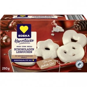 EDEKA Pierniki w Białej Czekoladzie Serca Gwiazdy Precle 250 g Niemcy