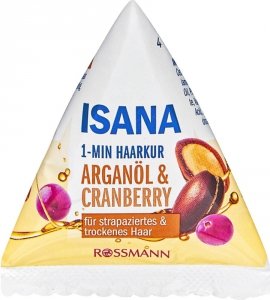 Isana ekspresowa Maska Włosy suche Olej Arganowy Żurawina 25ml