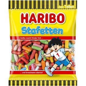 Haribo Stafetten Żelki Pałeczki Lukrecja Glazura 160g z Niemiec