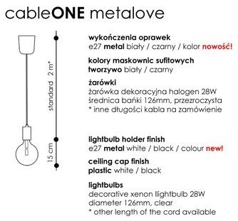 Cable ONE Metalove Kolor Lampa CablePower