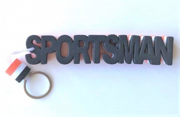Breloczek, brelok do kluczy piankowy z napisem Sportsman