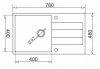 Zlewozmywak granitowy PYRAMIS SPARTA PLUS 78x48 1B 1D czarny 070052701 czarny nakrapiany