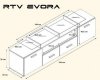 Szafka RTV EVORA 200 biały/czarny połysk