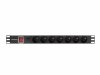 Lanberg Listwa zasilająca Rack PDU 19  1U 10A 7X 230V PL 2m czarna C14