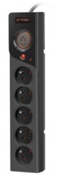 Armac Listwa zasilająca Z5 5m 5x230V 10A  Z5/50/CZ czarna
