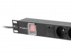 Lanberg Listwa zasilająca rack PDU 19 cali 1U 16A 6X 230V PL 2m czarna