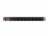 Lanberg Listwa zasilająca rack PDU 19 cali 1U 16A 8X 230V PL 2 czarna