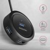 AXAGON HUE-P1A Hub 4-portowy USB 3.2 Gen 1 round, 30cm USB-A kabel, microUSB dodatkowe zasilanie