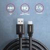 AXAGON BUMM-AM10AB Kabel MicroUSB - USB-A, 1m, USB 2.0, 2.4A, ALU, oplot, Czarny