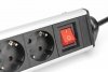 Digitus Listwa zasilająca biurowa 45° 6 gniazd, 2xUSB-A 1xUSB-C (5V/3,4A) możliwość obrotu o 180°, aluminiowa, z zaciskiem na bl