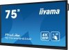 IIYAMA Monitor 75 cali ProLite TE7512MIS-B3AG,INFRARED,40pkt,IPS,4K, 24/7, 7H, WiFi,VGA, HDMI, USB-c, Bluetooth,metal,8ms, vesa,