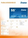 IIYAMA Monitor 55 cali LH5565UHSB-B1, 24/7, IPS, ANDROID 11, 4K, 800cd, iiSignage2, SDM, 2x HDMI, DP, 2x USB,2x 10W, RJ45, WiFi,