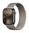 Apple Watch Series 10 GPS + Cellular, koperta 42 mm z tytanu w kolorze naturalnym z bransoletą mediolańską w kolorze naturalnego