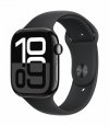 Apple Watch Series 10 GPS + Cellular, koperta 46 mm z aluminium w kolorze onyksu z paskiem sportowym w kolorze czarnym - rozmiar