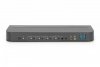Digitus Przełącznik KVM, 4 portowy, 4K 60Hz, 4x DP IN, 1x DP OUT, 1x HDMI OUT, 2x USB A, 1x Audio IN&OUT