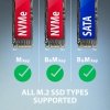 AXAGON ADM2-AM Adapter USB3.2 Gen 2 M.2 NVMe/SATA SSD 10Gbps 10cm USB-A cable