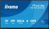 IIYAMA Monitor 75 cali TE7512MIS-B4AG  40pkt,IPS,4K,24/7,7H,                ANDROID 14, RK3576, 8/128GB, EDLA, Essential