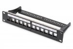 Patch panel pusty DIGITUS 10 12 port 1U do modułów keystone (RAL 9005)