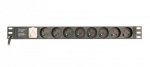 GEMBIRD LISTWA ZASILAJĄCA RACK 19 PDU EG-PDU-014-FC14 1U, 16A, 8X FRANCUSKIE GNIAZDO, WTYK C14, KABEL 3M