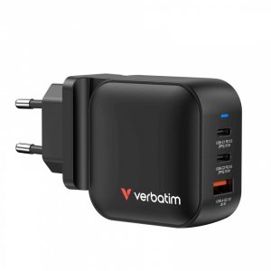 Ładowarka sieciowa Verbatim Mini GaN 70W 2xUSB-C PD 1xUSB-A QC 3.0