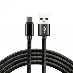Kabel USB - USB-C everActive CBB-2CB 2m z obsługą szybkiego ładowania do 3A czarny