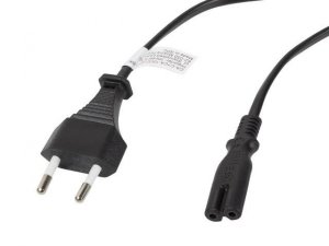 Kabel zasilający Lanberg CEE 7/16 ->  IEC 320 C7 EURO (radiowy) 1,8m czarny