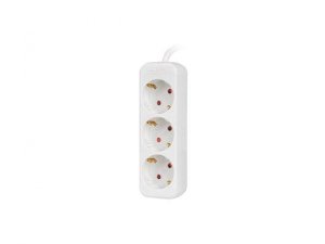 Listwa przedłużacz Lanberg 1,5m biała 3x 230V Schuko, kabel wykonany z pełnej miedzi
