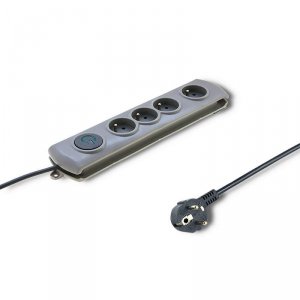 Listwa zasilająca antyprzepięciowa Qoltec Quick Switch | 4 gniazda | 1,5m | szara