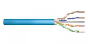 Kabel teleinformatyczny instalacyjny DIGITUS kat.6A, U/UTP, Dca, AWG 23/1, LSOH, 50m, niebieski, ofoliowany