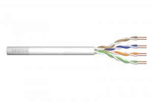 Kabel teleinformatyczny instalacyjny DIGITUS kat.5e, U/UTP, Eca, drut, AWG 24/1, PVC, 305m, szary, karton