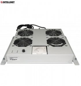 Panel chłodzący Intellinet Rack 19 4xwentylator, sufitowy z termostatem