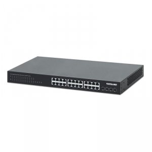 Switch niezarządzalny Intellinet 24x 10/100/1000 Mbps PoE+ 370W + 4x SFP+ 10G Uplink, Rack 19