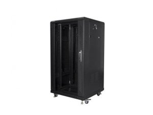Szafa instalacyjna Rack stojąca 19 22U 600x600 czarna Lanberg (flat pack)