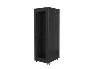 Szafa instalacyjna Rack stojąca 19 42U 800x800 Drzwi perforowane czarna Lanberg (flat pack)