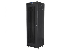 Szafa instalacyjna Rack stojąca 19 42U 600x600 LCD Drzwi Perforowane czarna Lanberg (flat pack) V2