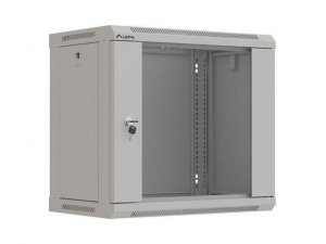 Szafa instalacyjna Rack wisząca 19 9U 540x350 szara Drzwi przeszklone Lanberg (flat pack)