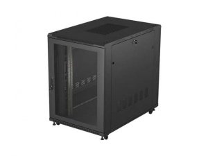 Szafa instalacyjna Rack Lanberg Stojąca 19 22U 800x1200 Czarna drzwi perforowane (flat pack)