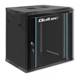 Szafa RACK Qoltec 19 | 12U | 600x635x450 | Czarna | Wisząca