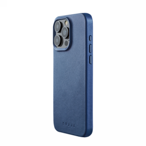 Mujjo Full Leather Case - etui skórzane do iPhone 15 Pro Max kompatybilne z MagSafe (monaco blue)