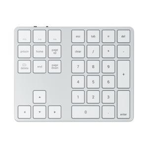 Satechi  Aluminium Extended Keypad - bezprzewodowa klawiatura numeryczna z wbudowanymi skrótami klawiszowymi Bluetooth (silver)