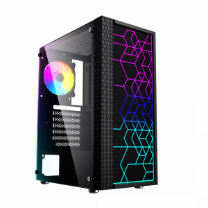 GEMBIRD OBUDOWA FORNAX 2500 MIDI-TOWER (1X USB 3.0, 2X USB 2.0, HD AUDIO, SZKLANY PANEL BOCZNY) CZARNA