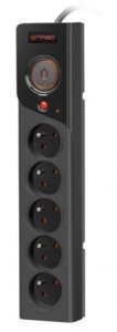 Armac Listwa zasilająca Z5 5m 5x230V 10A  Z5/50/CZ czarna