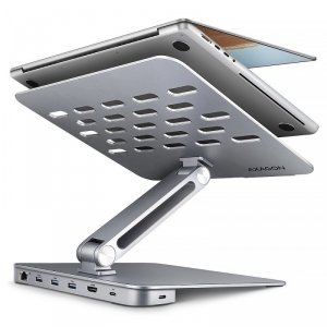 AXAGON HMC-STND Stojak z wieloportowy hub Aluminiowy 7in1, 5Gbps, do 10-16 cali laptopów, nastawny, 3x USB-A, HDMI 4
