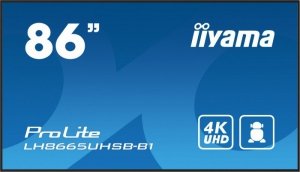 IIYAMA Monitor 86 cali LH8665UHSB-B1, 24/7, IPS, ANDROID 11, 4K, 800cd, iiSignage2, SDM, 2x HDMI, DP, 2x USB,2x 10W, RJ45, WiFi,