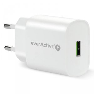 everActive Ładowarka sieciowa 1X USB 18W QC3.0 Biała