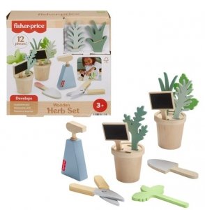 Fisher Price Wooden Mały ogrodnik zestaw drewnianych roślin i narzędzi