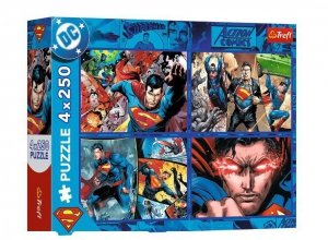 Trefl Puzzle 4x250 elementów Superman Odwaga