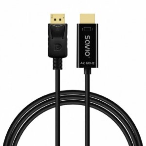 Savio Kabel Display Port do HDMI CL-189 4K 60Hz, 1,5m 