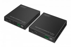 Digitus Przedłużacz (extender) światłowodowy HDMI 4K/60Hz przez IP 1G lub do 40km/300m, HDMI Loop-Out, sterowanie IR - zestaw (o