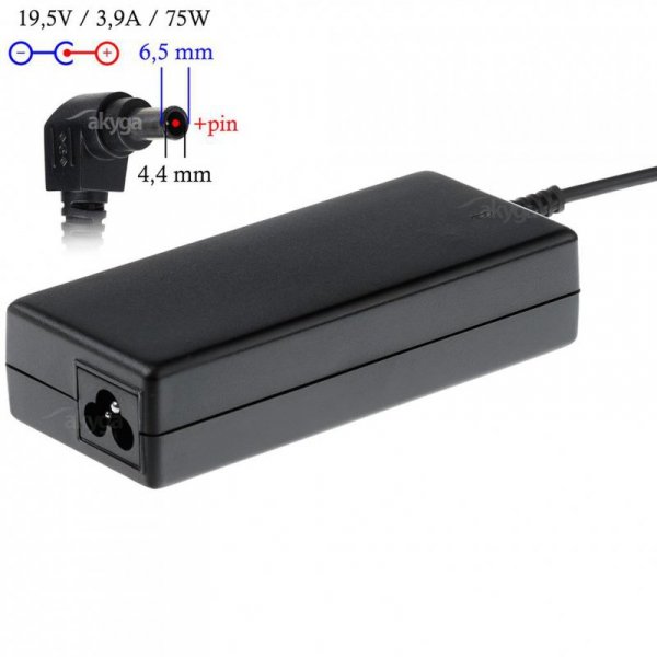 Zasilacz sieciowy Akyga AK-ND-19 do notebooka 19,5V/3,9A 75W 6.5x4.4mm + pin